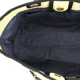 Deauville Tote Straw with Chain Detail Small