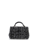 Classic Single Flap Top Handle Bag Quilted Tweed with Sequins Mini
