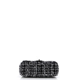 Classic Single Flap Top Handle Bag Quilted Tweed with Sequins Mini