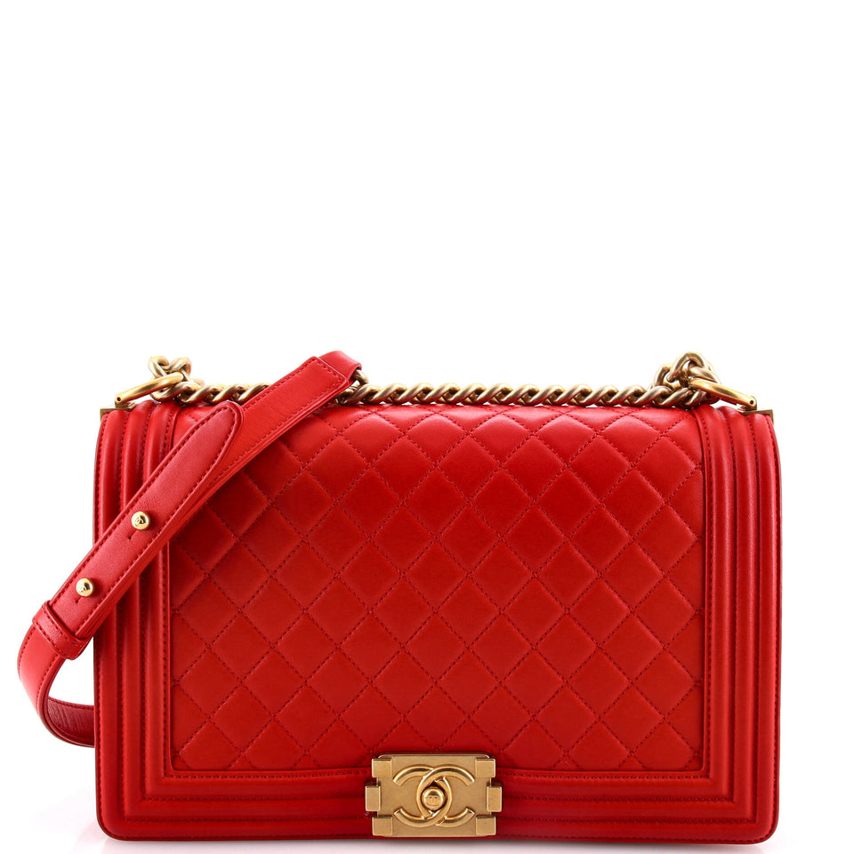 Boy Flap Bag Quilted Lambskin Old Medium