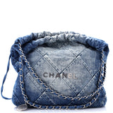 22 Chain Hobo Quilted Denim Small