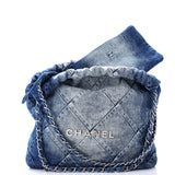22 Chain Hobo Quilted Denim Small
