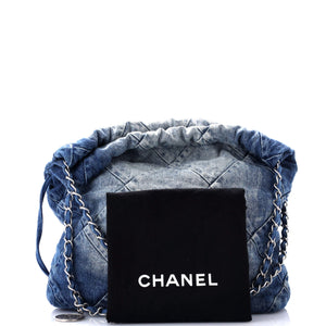22 Chain Hobo Quilted Denim Small