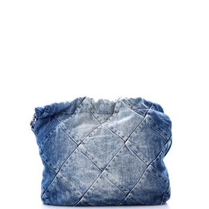 22 Chain Hobo Quilted Denim Small