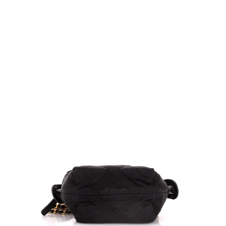 Top Handle Clutch with Chain Nylon with Grosgrain Mini