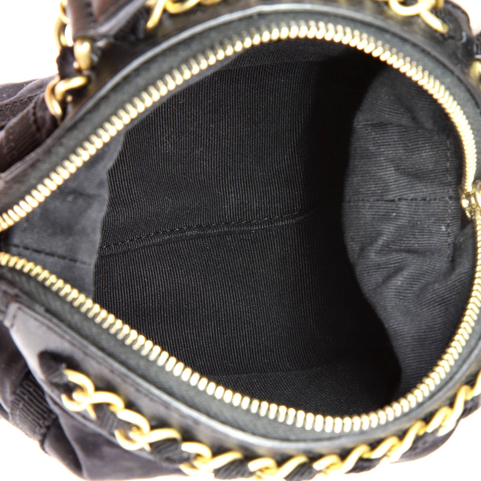 Top Handle Clutch with Chain Nylon with Grosgrain Mini