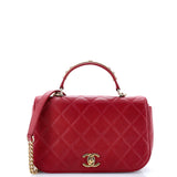 Carry Around Flap Bag Quilted Caviar Small