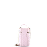 Classic Vanity Top Handle Phone Holder with Chain Quilted Lambskin