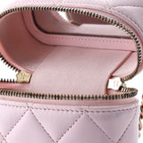Classic Vanity Top Handle Phone Holder with Chain Quilted Lambskin