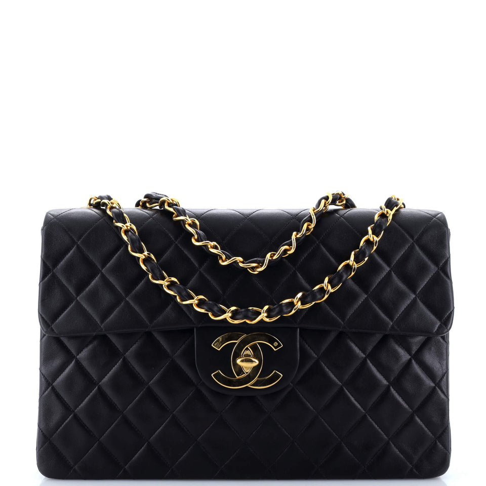 Vintage Classic Single Flap Bag Quilted Lambskin Maxi