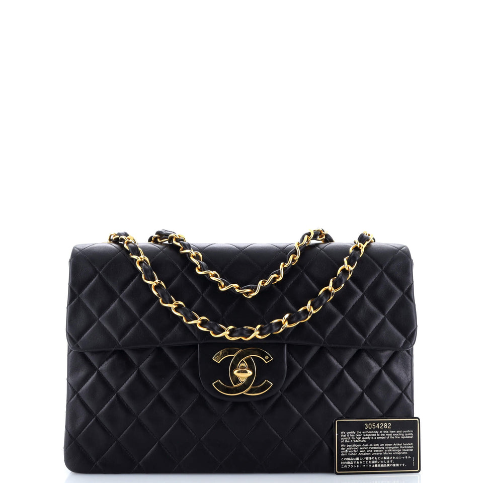 Vintage Classic Single Flap Bag Quilted Lambskin Maxi