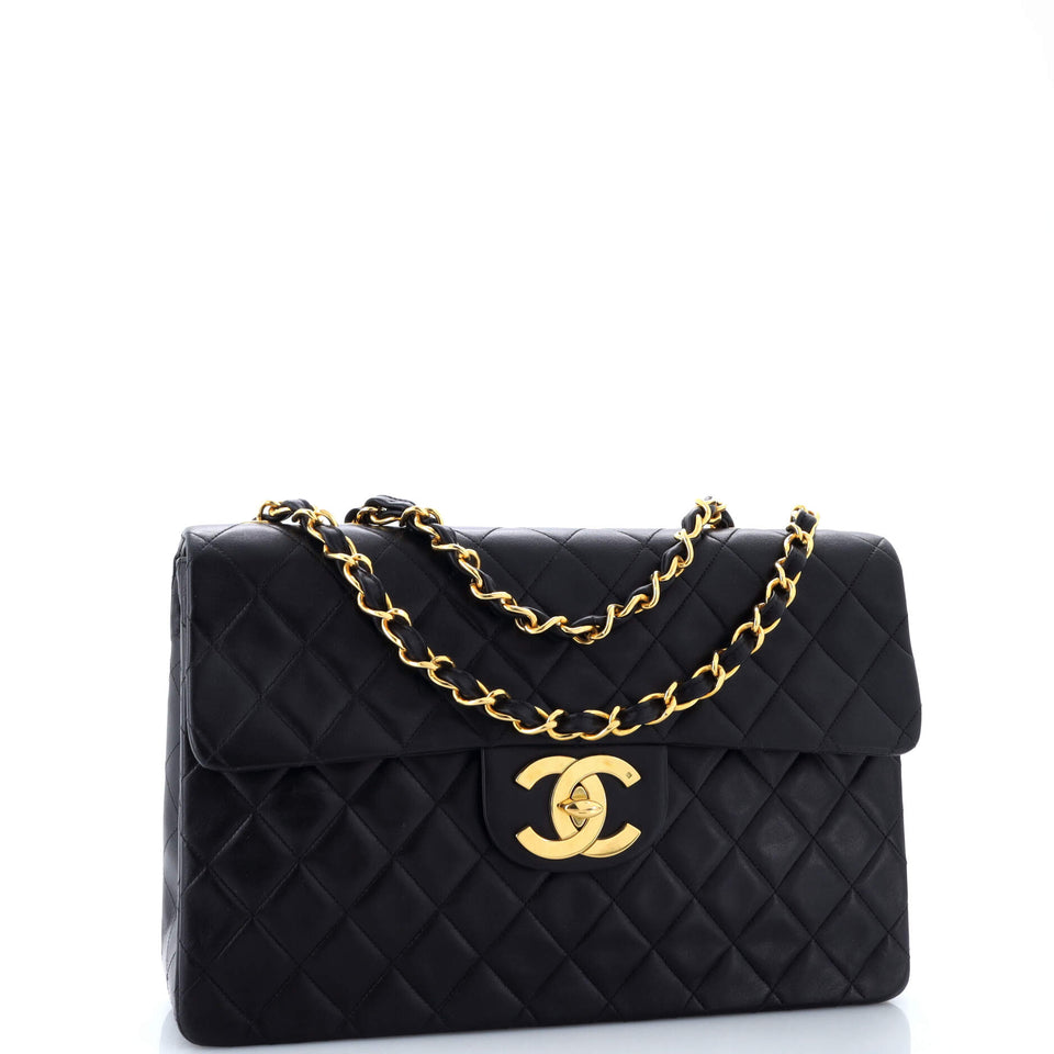 Vintage Classic Single Flap Bag Quilted Lambskin Maxi