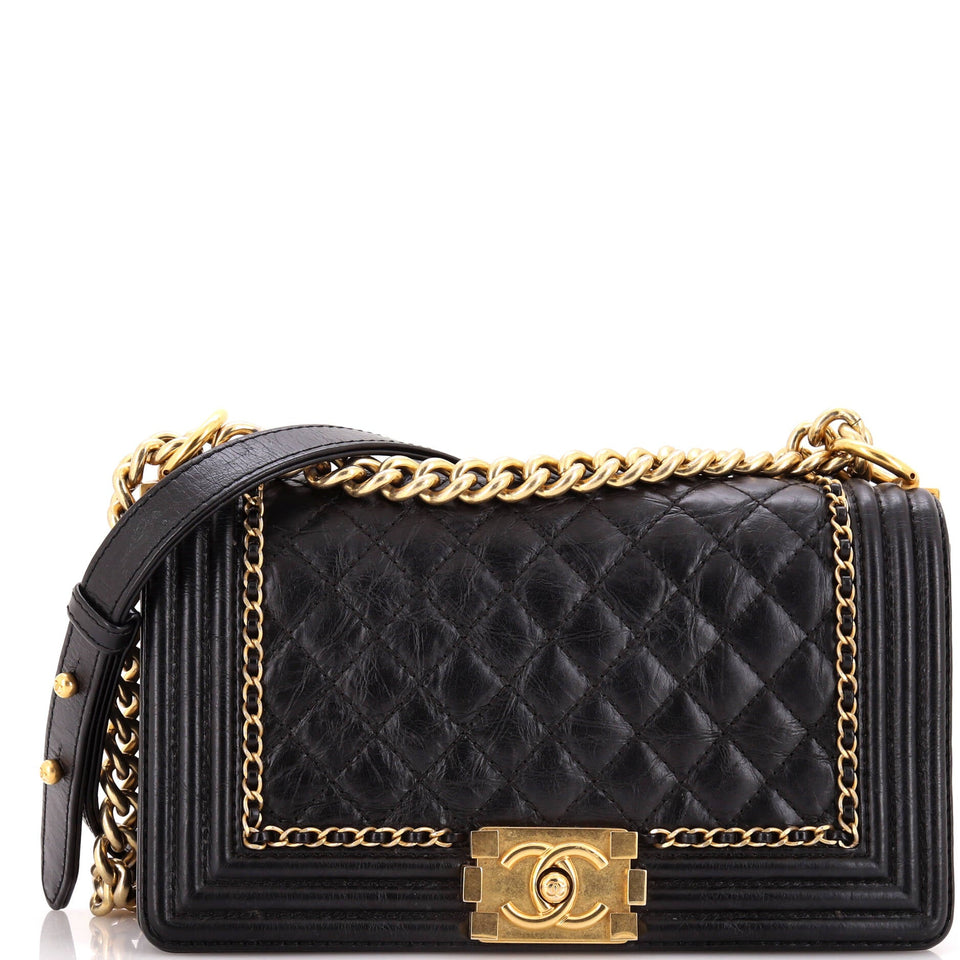 Jacket Boy Flap Bag Quilted Aged Calfskin Old Medium