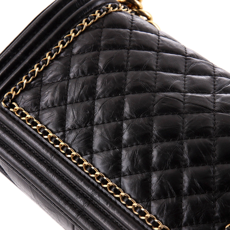 Jacket Boy Flap Bag Quilted Aged Calfskin Old Medium