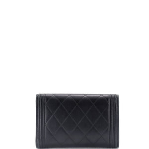 Boy Trifold Flap Wallet Quilted Lambskin Medium
