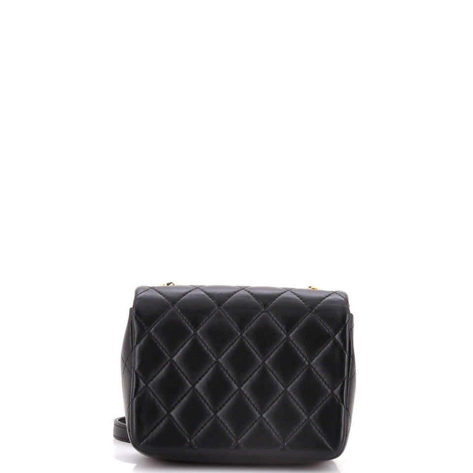 Crystal CC Full Flap Bag Quilted Lambskin Mini