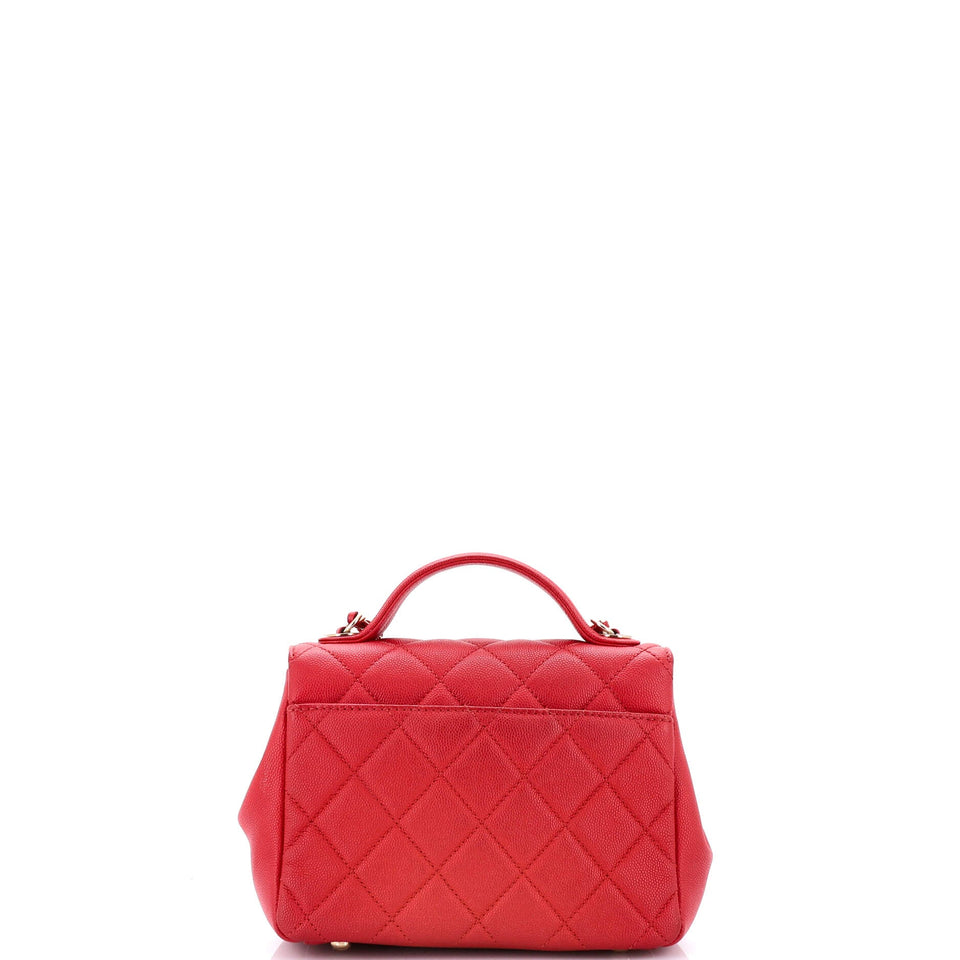 Business Affinity Flap Bag Quilted Caviar Mini
