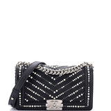 Boy Flap Bag Pearl Embellished Chevron Calfskin Old Medium