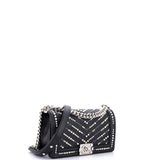 Boy Flap Bag Pearl Embellished Chevron Calfskin Old Medium