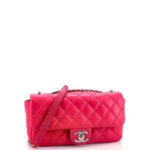 Coco Rain Flap Bag Quilted Rubberized Lambskin Medium