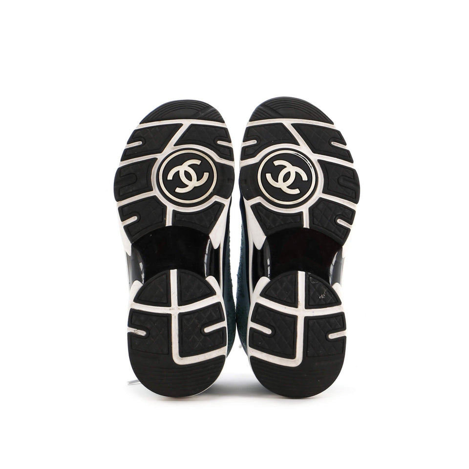 Women's CC Cap Toe Logo Sneakers Suede and Tweed