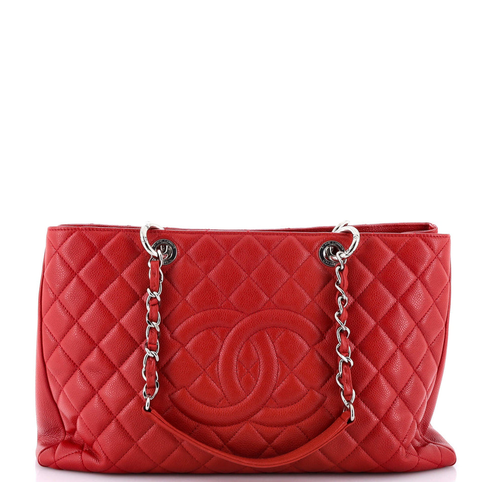 Grand Shopping Tote Quilted Caviar XL
