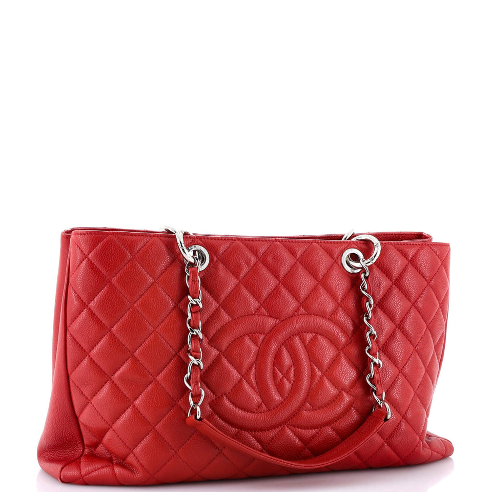 Grand Shopping Tote Quilted Caviar XL