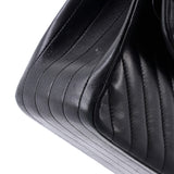 So Black Classic Double Flap Bag Chevron Lambskin Jumbo