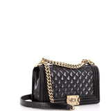 Boy Flap Bag Quilted Iridescent Glazed Calfskin Old Medium