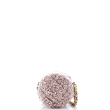 19 Round Clutch with Chain Quilted Shearling