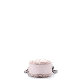 19 Round Clutch with Chain Quilted Shearling