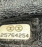 So Black Classic Double Flap Bag Chevron Crinkled Patent Medium