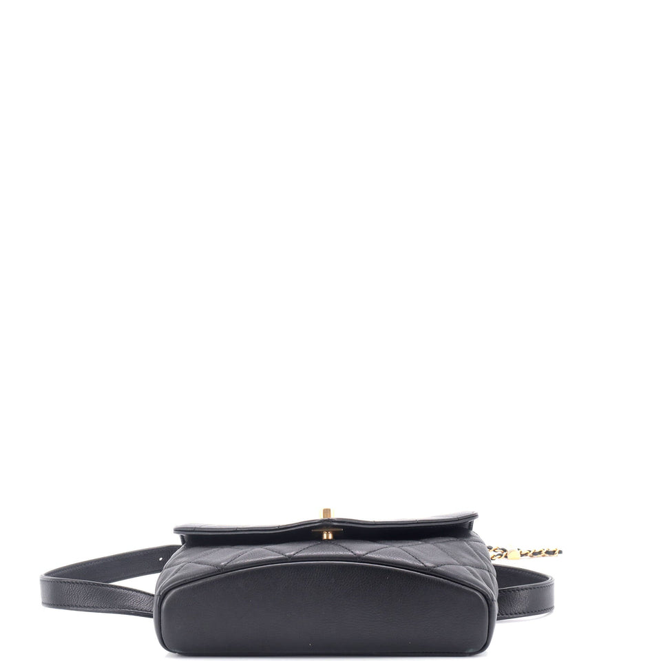 Carry With Chic Chain Flap Waist Bag Quilted Calfskin