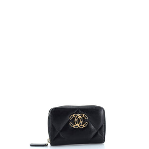 19 Zip Coin Purse Quilted Leather