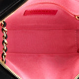 Giant Crystal CC Camera Bag Embellished Lambskin Small
