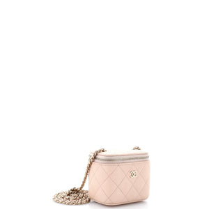 Classic Vanity Case with Chain Quilted Caviar Mini