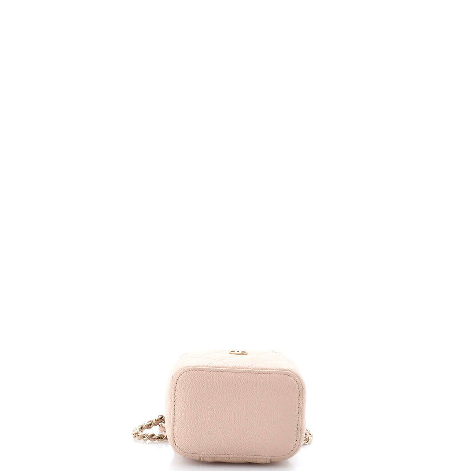 Classic Vanity Case with Chain Quilted Caviar Mini