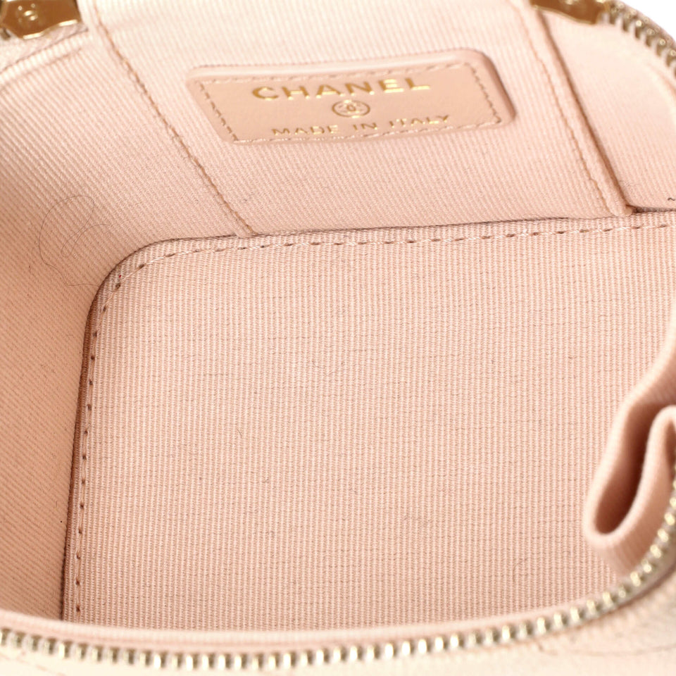 Classic Vanity Case with Chain Quilted Caviar Mini