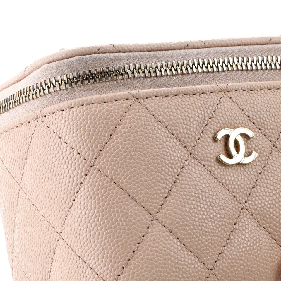 Classic Vanity Case with Chain Quilted Caviar Mini