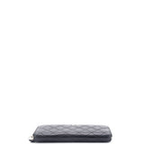 Zip Around Wallet Quilted Lambskin Long