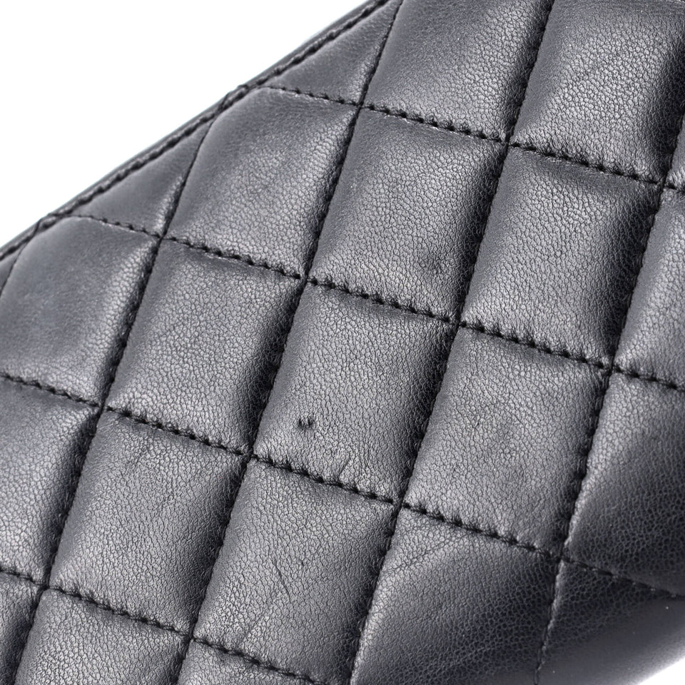 Zip Around Wallet Quilted Lambskin Long