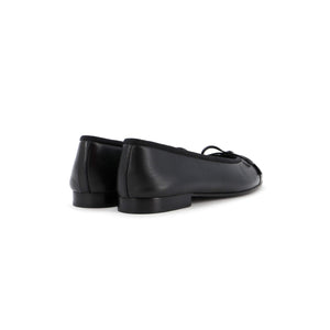 Women's CC Cap Toe Bow Ballerina Flats Leather