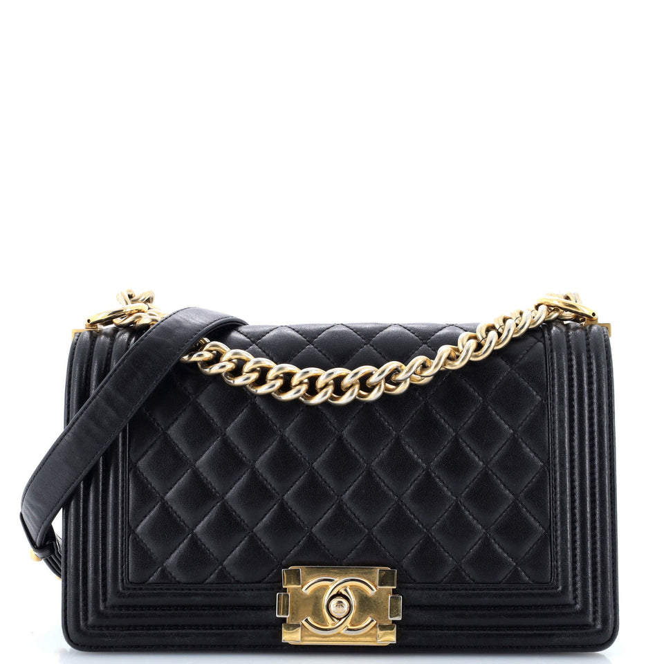 Boy Flap Bag Quilted Lambskin Old Medium