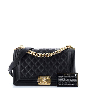 Boy Flap Bag Quilted Lambskin Old Medium