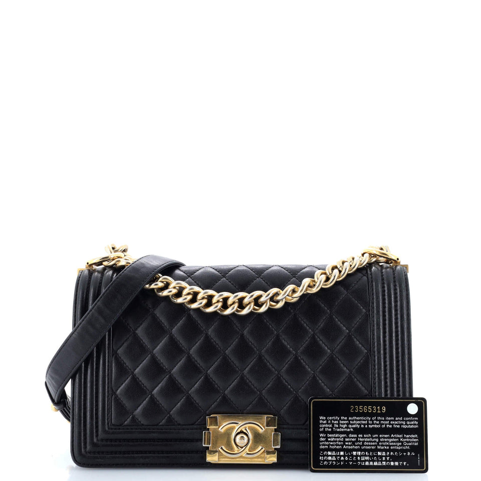 Boy Flap Bag Quilted Lambskin Old Medium