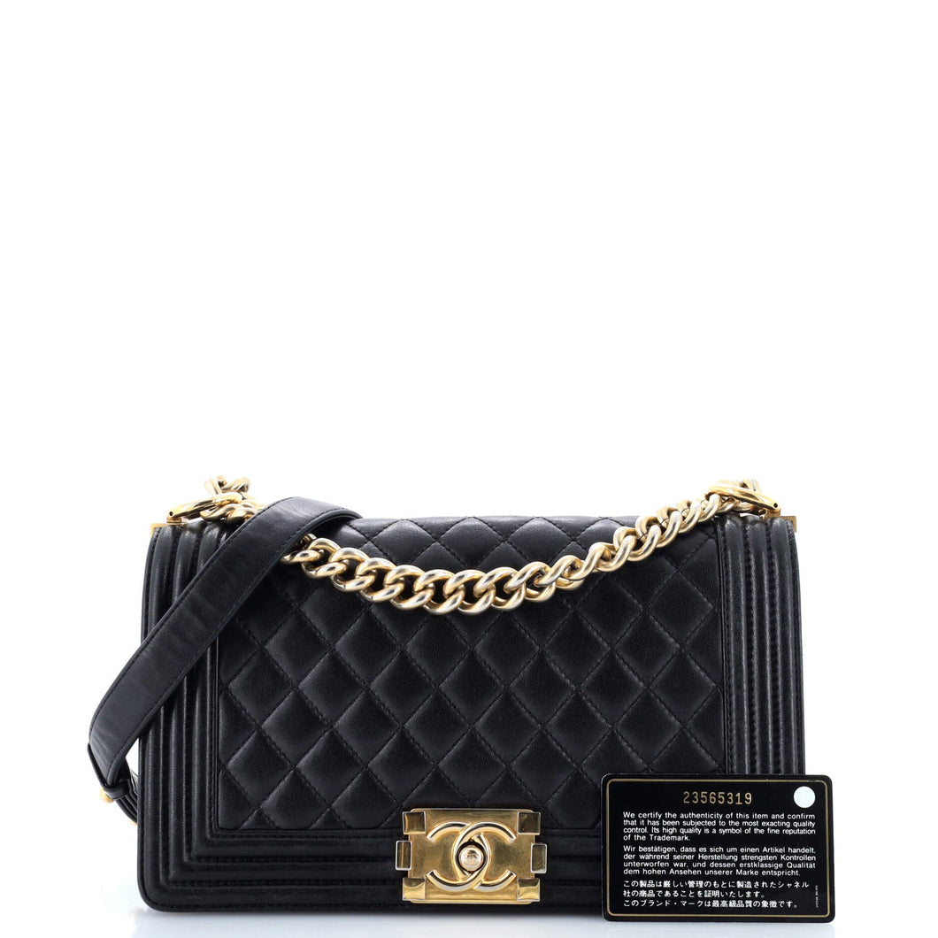 Boy Flap Bag Quilted Lambskin Old Medium