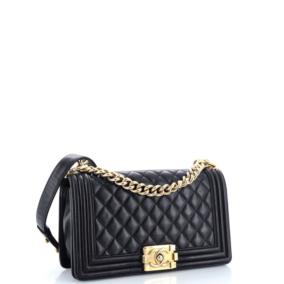 Boy Flap Bag Quilted Lambskin Old Medium