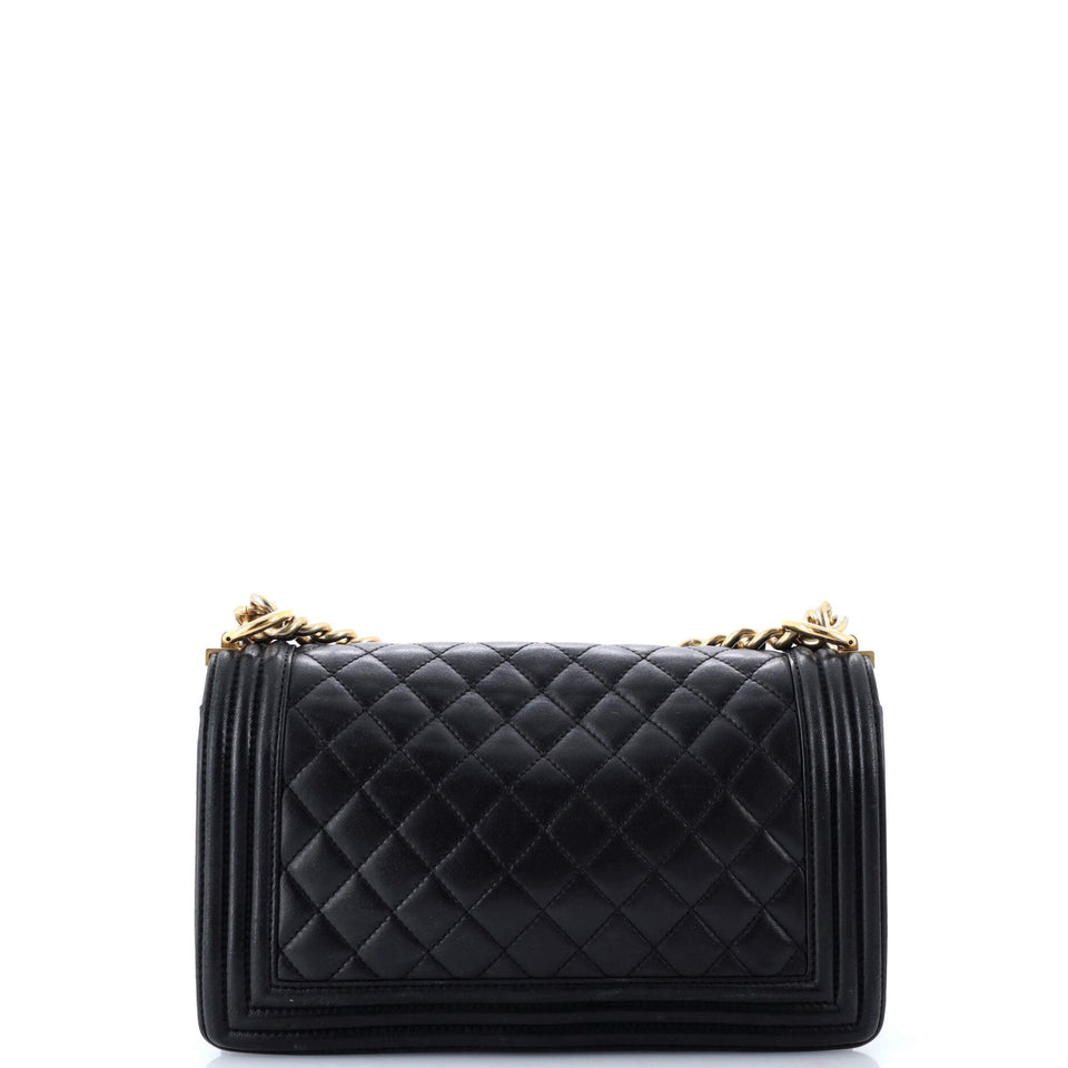 Boy Flap Bag Quilted Lambskin Old Medium