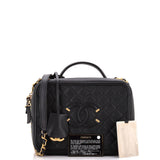 Filigree Vanity Case Quilted Caviar Large