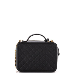 Filigree Vanity Case Quilted Caviar Large